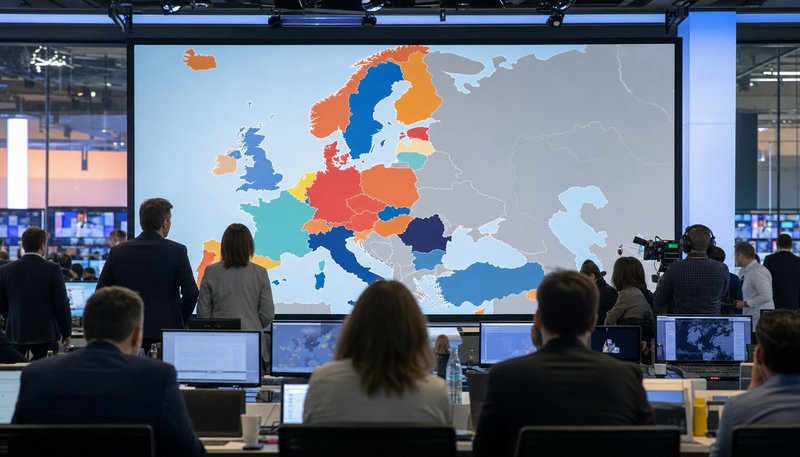 Early EU election projection chart showing seat estimates for European political groups